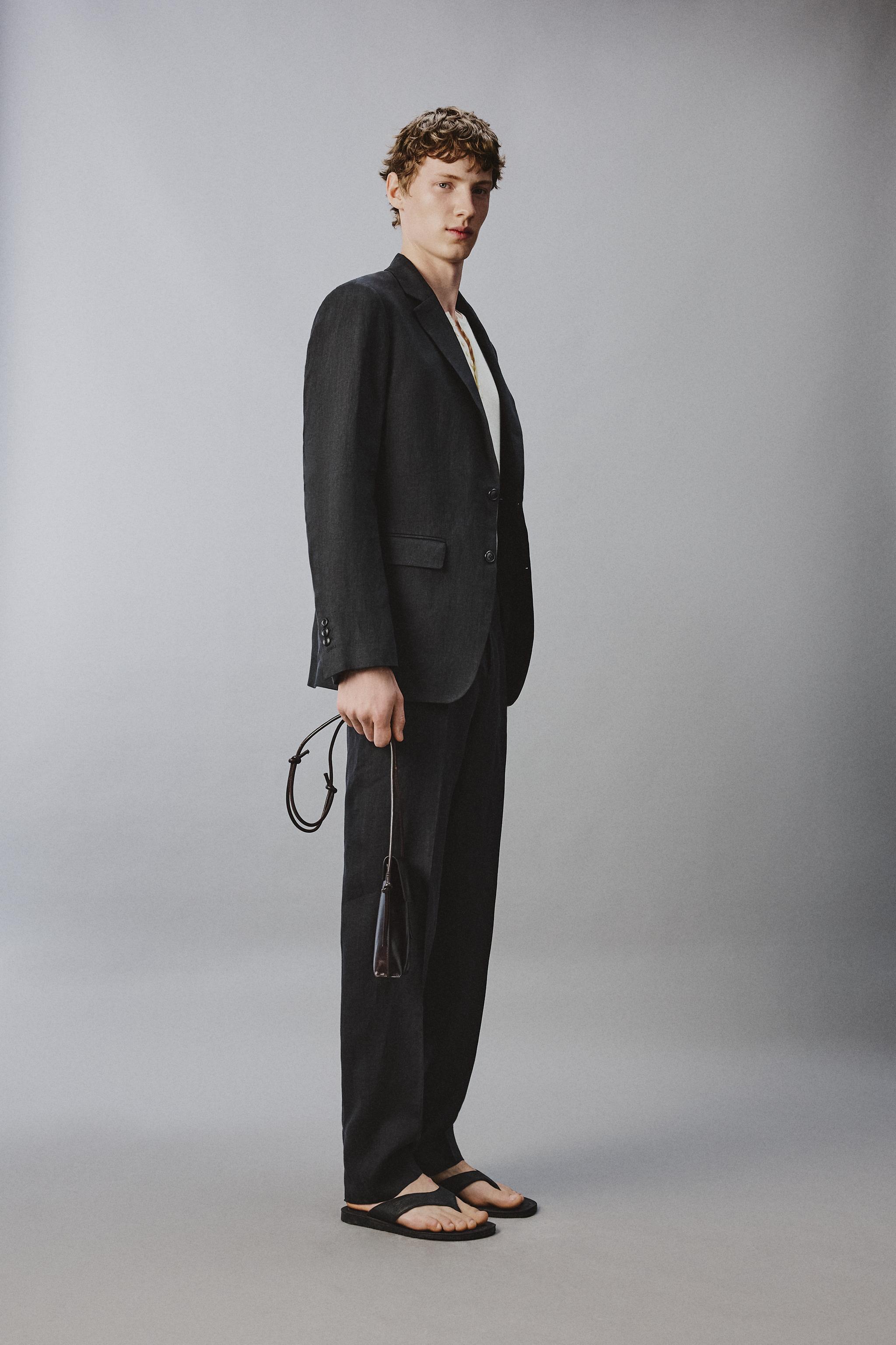 REGULAR FIT 100% LINEN SUIT BLAZER